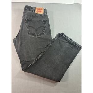 Levi’s 505 Regular Fit Black Gray Jeans Mens 38x32 Straight Leg Denim